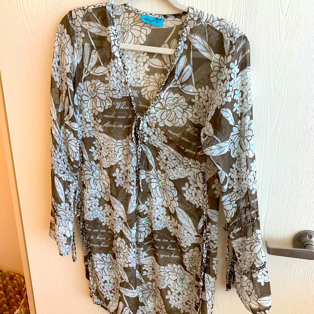 LeTarte Brown Swimsuit cover up or tunic top